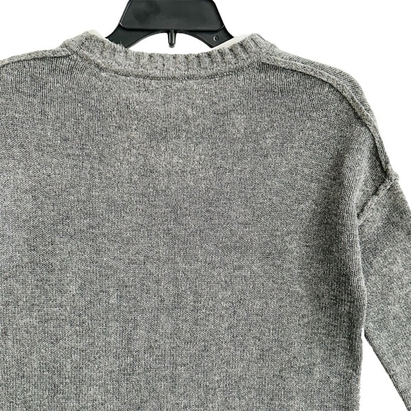 FLAWED Brochu Walker Eton Grey Wool Cashmere Sweater with White Underlay Size XS - Picture 9 of 16